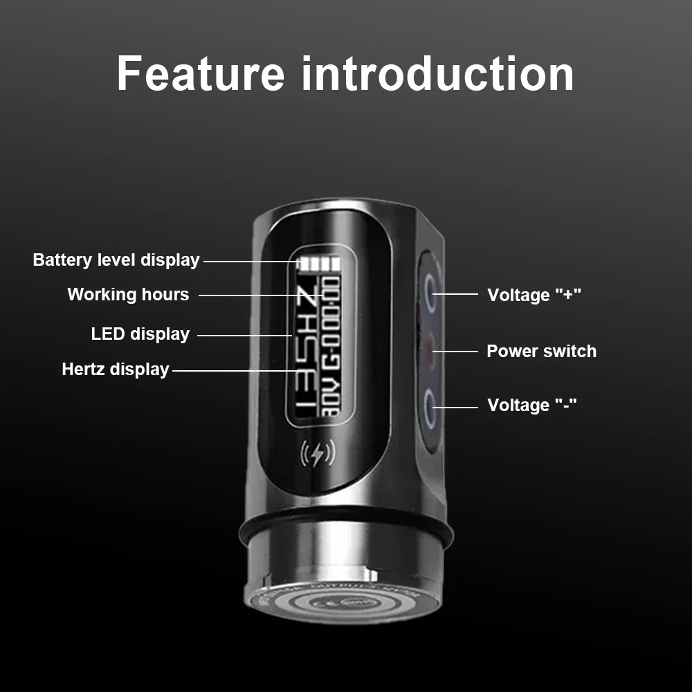 YILONG MAX Tattoo Machine Cartridge Pen, 2400mAh Battery, Coreless Motor, High Capacity, Professional Tattoo Pen for Artists