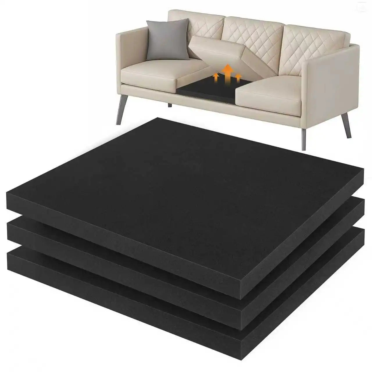 3Pcs 56x56cm Couch Cushion Support Boards – Sofa Sagging Seat Fix Inserts for Lift, Firm Support & Comfortable Seating Restoration
