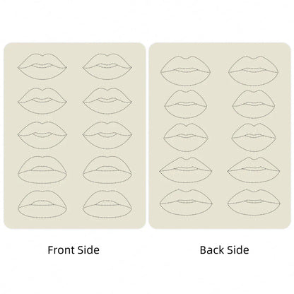 1mm Thick Double-Sided Lip Practice Skin — Microblading & PMU Stencil for Permanent Makeup Tattoo Artists