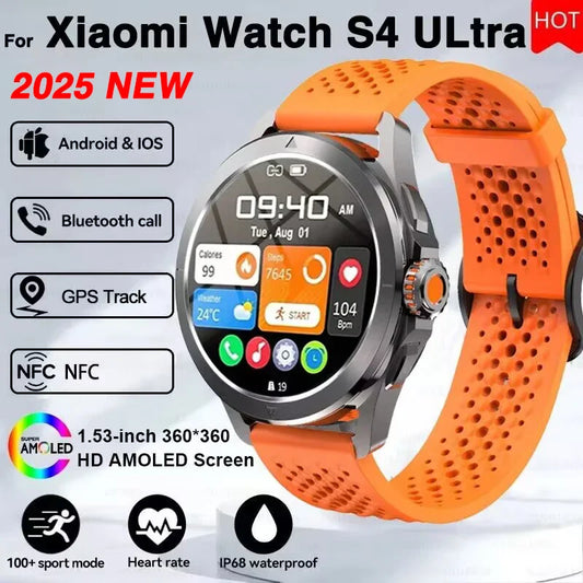 S4 Ultra Xiaomi Smart Bracelet — AMOLED HD Screen Men’s Watch with Bluetooth Call, GPS, NFC, Heart Rate & Compass Tracking