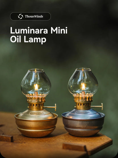 ThousWinds Luminara Mini Oil Lamp – Windproof Portable Retro Lantern with 20-Hour Burn Time for Camping and Hiking