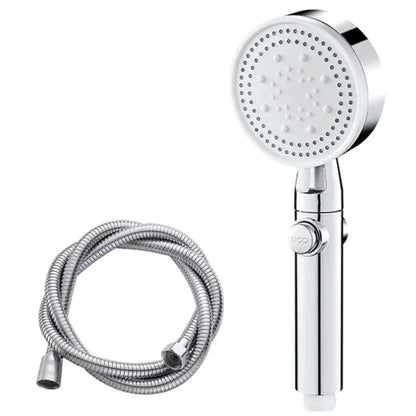 High Pressure Shower Head with Hose – 5 Modes Adjustable, Water-Saving Spray Nozzle with One-Key Stop for Bathroom Accessories