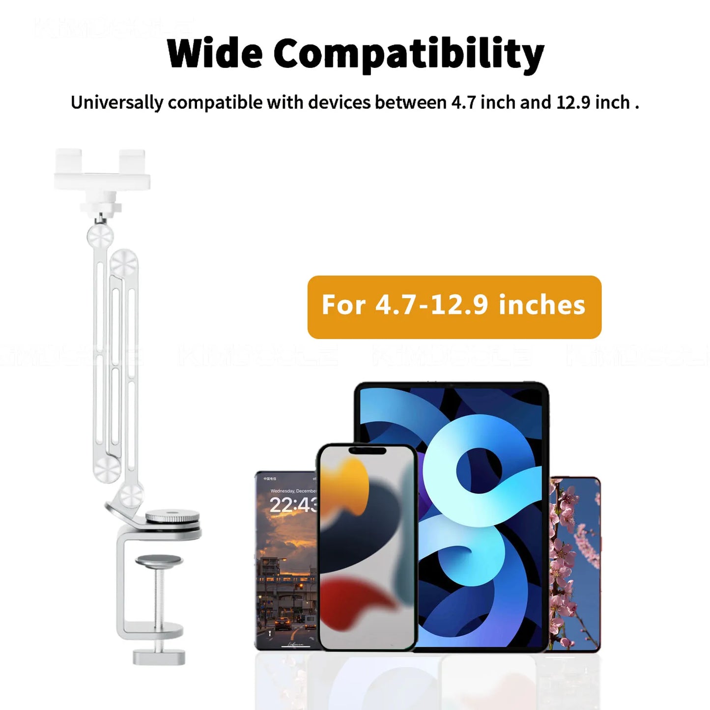 Artpowers Adjustable Tablet Holder – Portable Stand for iPad, Monitor, Phone & Laptop with Rotating Clip Mount