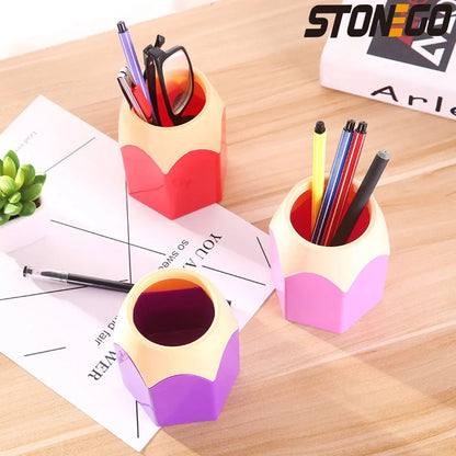 STONEGO Makeup Brush Pen Holder Vase - Stationery Storage Box for Brushes, Pencils and Accessories (Accessories Not Included)