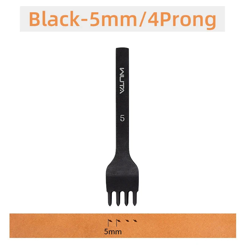WUTA Leather Chisel Tool – Diamond Pricking Iron with 3/4/5/6mm Hole Punch for Stitching & Leathercraft