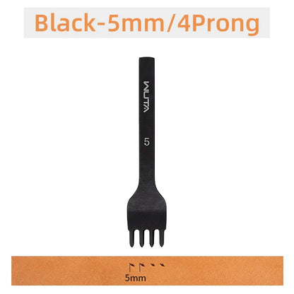 WUTA Leather Chisel Tool – Diamond Pricking Iron with 3/4/5/6mm Hole Punch for Stitching & Leathercraft