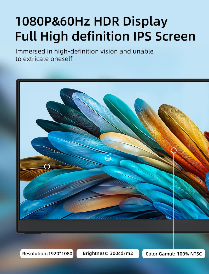 JSHIX 11.6/14/15.6 Inch Portable Monitor — 1080P Full HD IPS Second Screen for Gaming, Laptop, Phone, Switch & Xbox