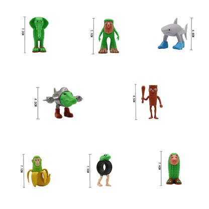 8PCS Italian Brainrot Anime Action Figures – Tung Tung Sahur PVC Toys, Funny Meme Collectibles for Home Decor & Kids Gifts