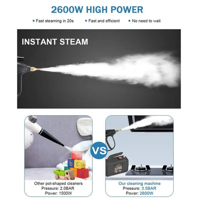 220V 3000W Commercial & Household Steam Cleaner - Adjustable Function for Air Conditioning, Kitchen Hood, Car, Alkaline Cleaning