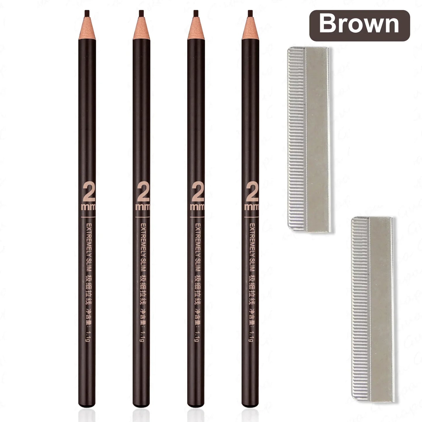 4pcs Ultra-Thin Microblading Eyebrow Pencil Set — 2mm PMU Brow Mapping Tattoo Pens