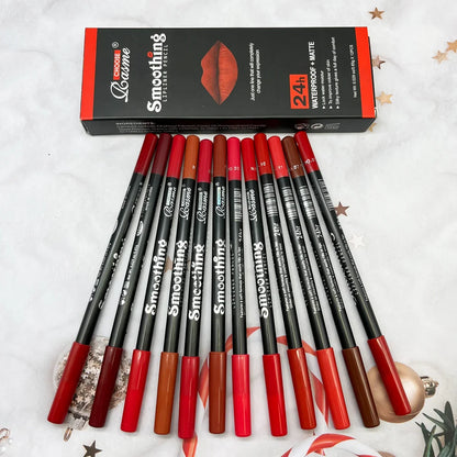 12-Piece Lipstick Set - Matte Lip Gloss & Professional Lip Liner for Women