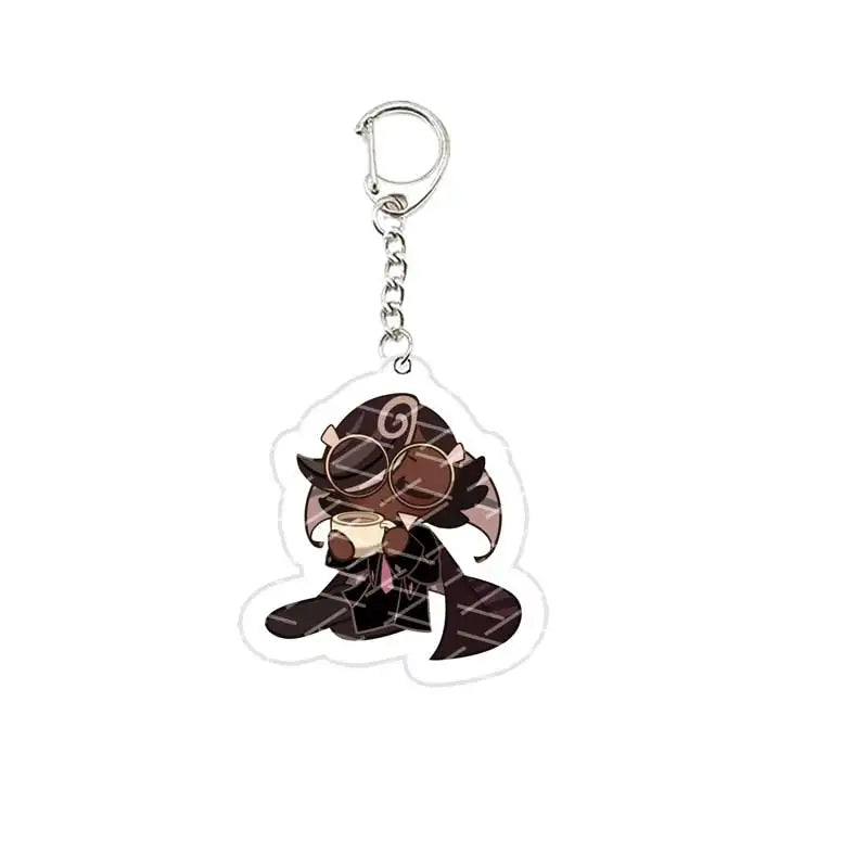 Game Chibis Shadow & Milk Cookie Keychains – Acrylic Bag Pendant for Coffee Brea & Pure Vanilla Fans Gifts