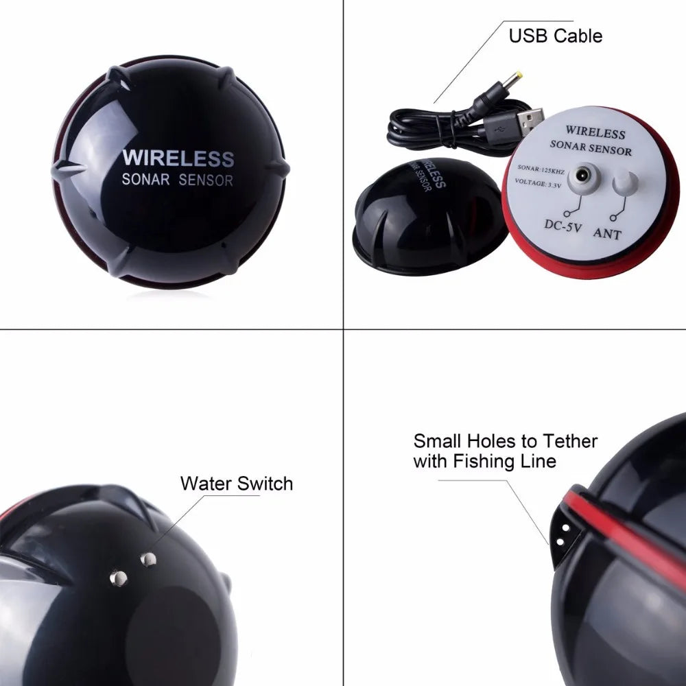 Wireless Sonar Fish Finder – Portable Underwater Fishing Detector & Echo Sounder with Fishing Alert