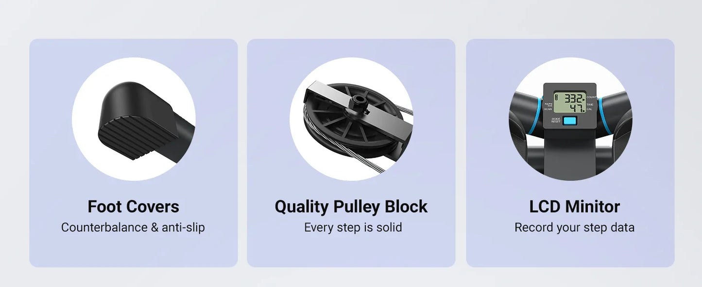 MERACH Mini Stepper with Resistance Bands — 330lbs Capacity Fitness Stepper for Home Exercise & Twisting Workouts