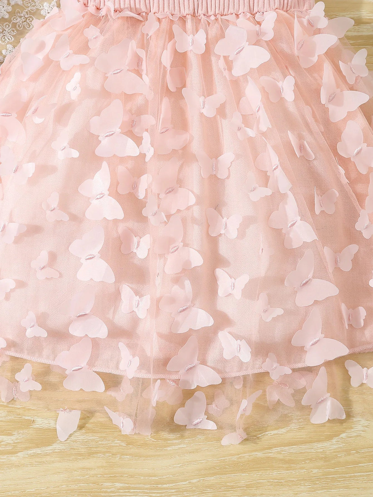 Toddler Girls Butterfly Mesh Cami Dress - Elegant Sleeveless Princess Dress for Summer
