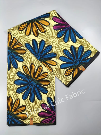 Guaranteed Veritable African Real Wax Fabric - 100% Cotton High Quality Ankara Pagne 6 Yards Nigerian Women’s Style Dress Material