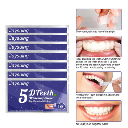 Teeth Whitening Strips – Oral Hygiene Gel Stickers for Cleansing, Dental Whitening & Veneer Care
