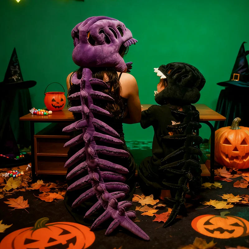 Dinosaur Skeleton Headgear Pillow – 4 Colors for Party Cosplay & Cozy Sofa Lounging