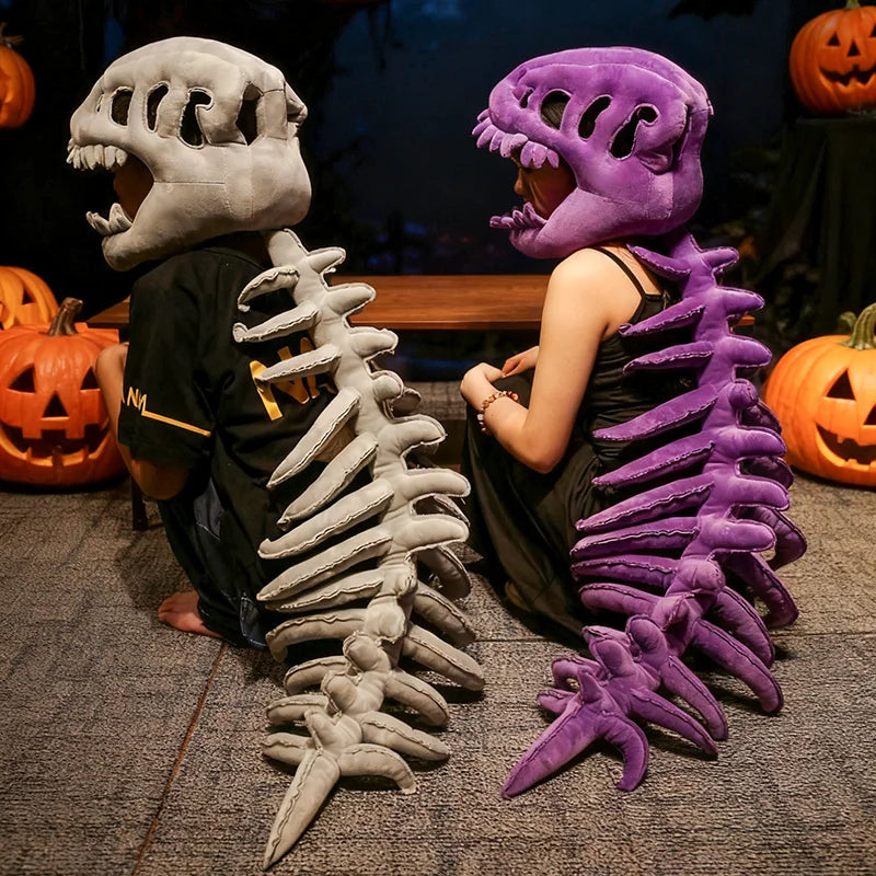 Dinosaur Skeleton Headgear Pillow – 4 Colors for Party Cosplay & Cozy Sofa Lounging