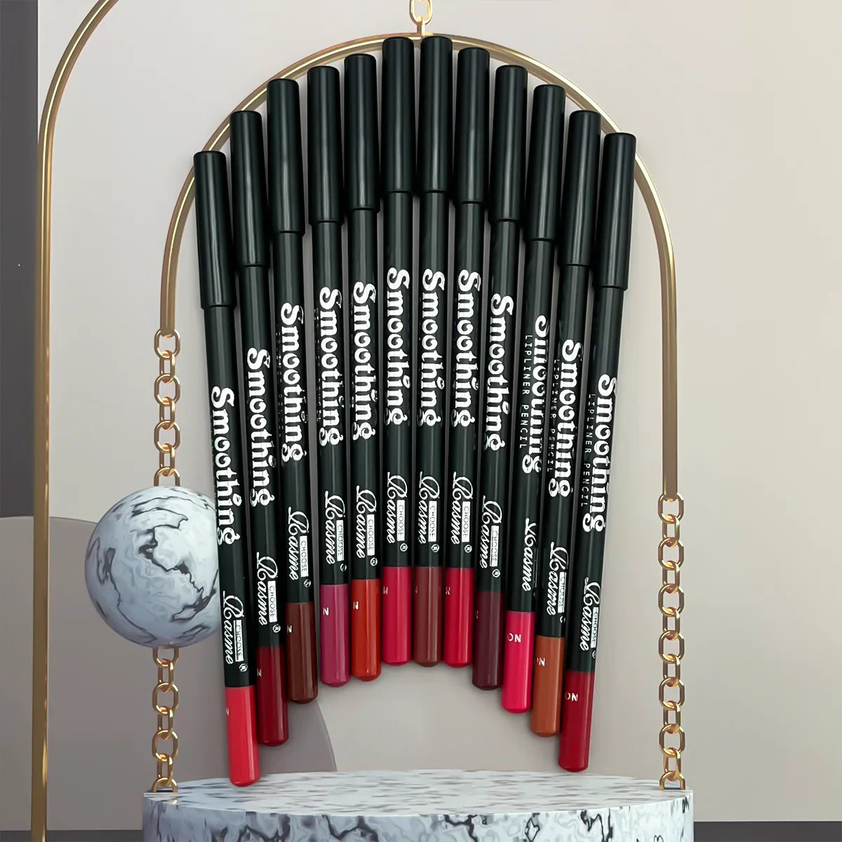 12-Color Waterproof Lip Liner Pen Set – Long-Lasting, Non-Stick, Easy Glide Lipstick Pencil for Makeup