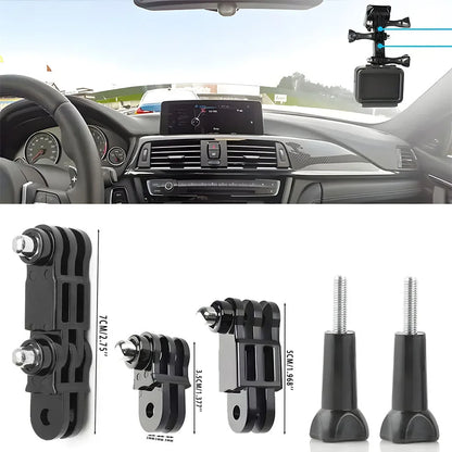 Helmet Adhesive Mount Kit for GoPro, Insta360, DJI – Flat & Curved Mounts with Adjustable Pivot Arm