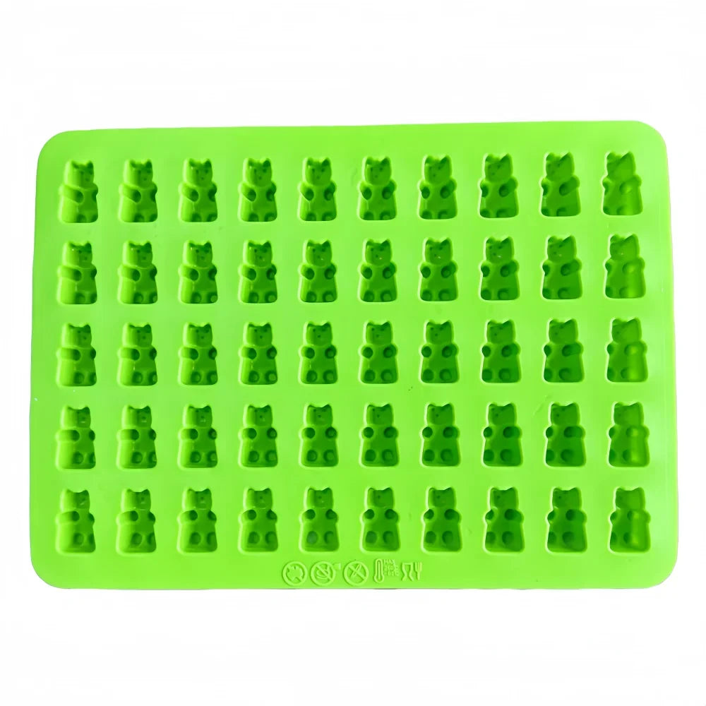 Gummy Bear Silicone Molds - Mini Chocolate Candy Molds with Droppers Food Grade Nonstick Baking Set of 4