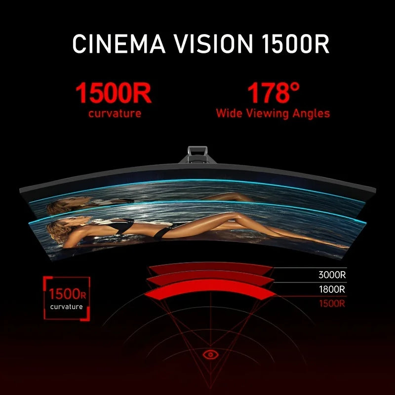 Gawfolk 34-Inch 4K HD Curved Gaming Monitor – 144Hz, 1500R, High Resolution ( Black Friday Special )