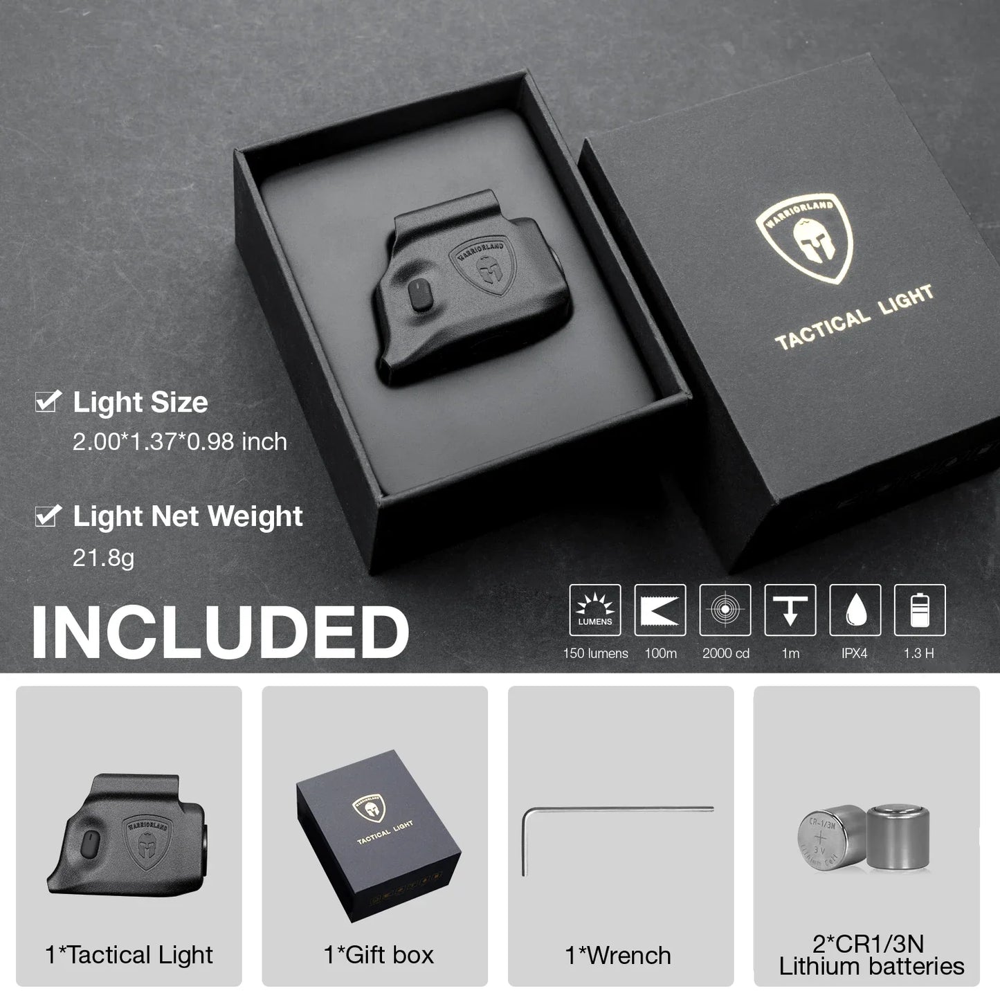 Mini Gun Light for Springfield Hellcat – 150 Lumen Compact Handgun Flashlight for Concealed Carry SL1