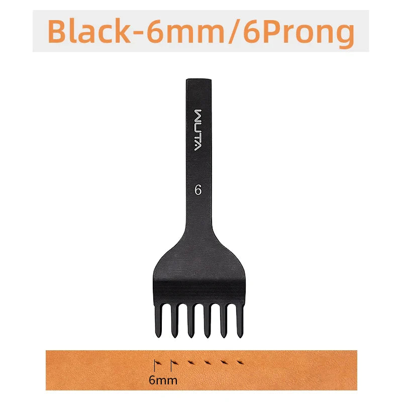 WUTA Leather Chisel Tool – Diamond Pricking Iron with 3/4/5/6mm Hole Punch for Stitching & Leathercraft