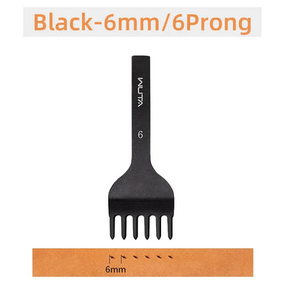 WUTA Leather Chisel Tool – Diamond Pricking Iron with 3/4/5/6mm Hole Punch for Stitching & Leathercraft