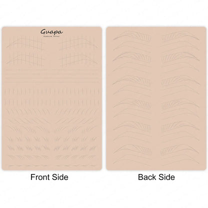 Silicone Practice Skin for Permanent Makeup — Double-Sided Latex Sheet with Brows Design for Hair Stroke Training