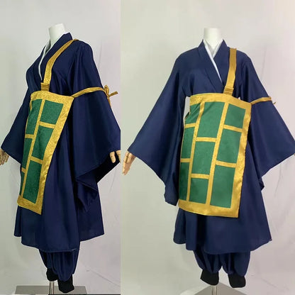 Geto Suguru Cosplay Costume — Black & Blue Kimono School Uniform Anime Outfit for Men & Women Halloween