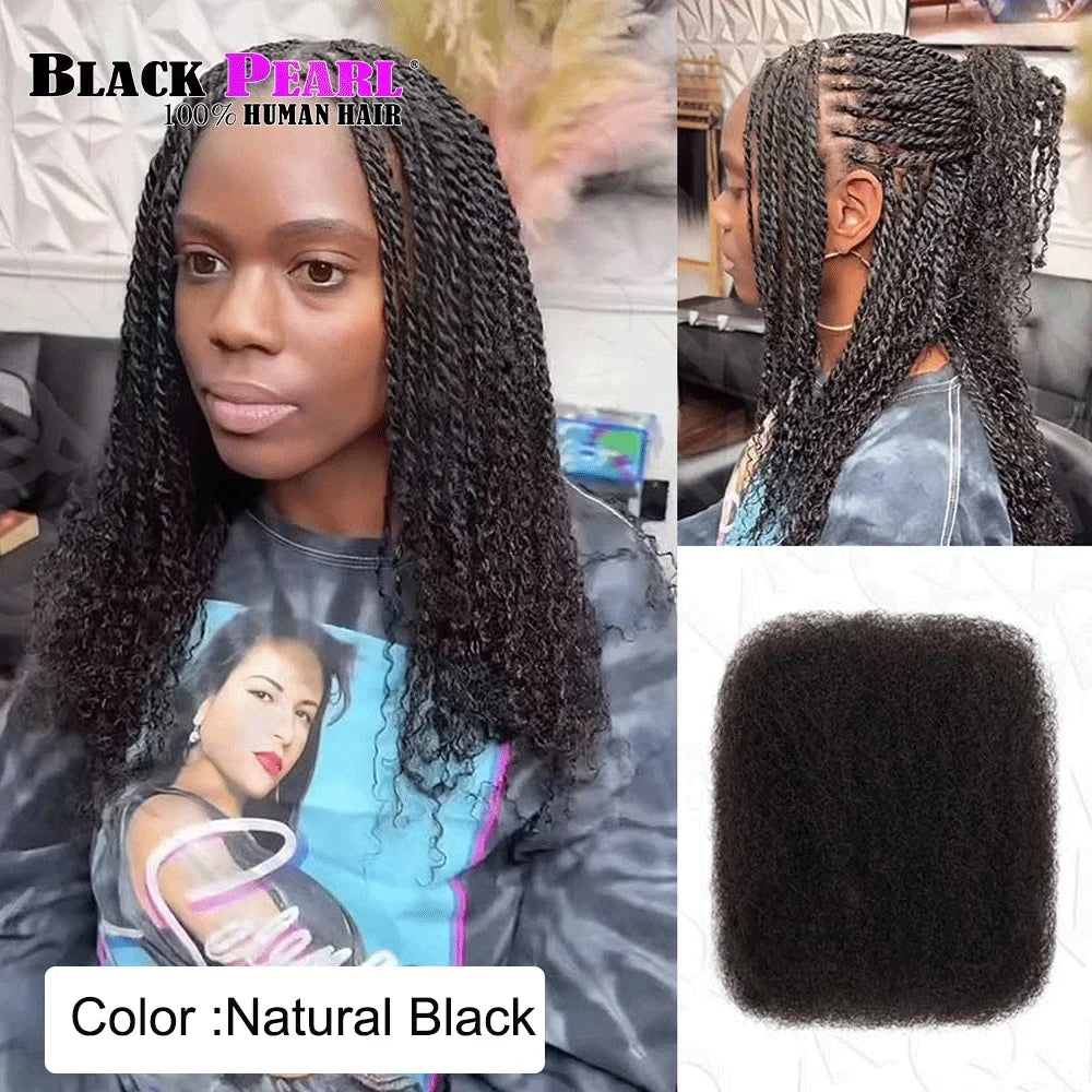 Black Pearl Peruvian Kinky Curly Hair - 100% Remy Human Hair Bulk Braiding Bundles