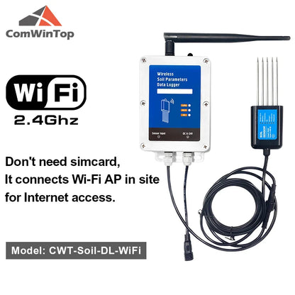 7-in-1 Smart Soil Sensor with WiFi/4G Data Logger – Moisture, Temperature, EC, pH & NPK Monitor with Built-In Battery