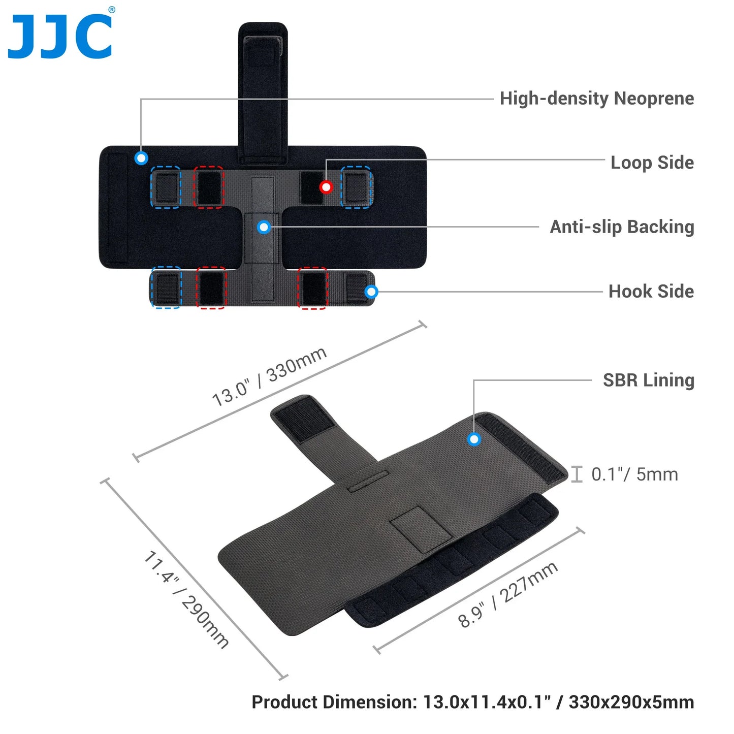 JJC Equipment Mounting Strap | Cable Cradle Tripod Legs Mounting Bag | for Power Bank, Light Stand, Remote, Photography Accessory