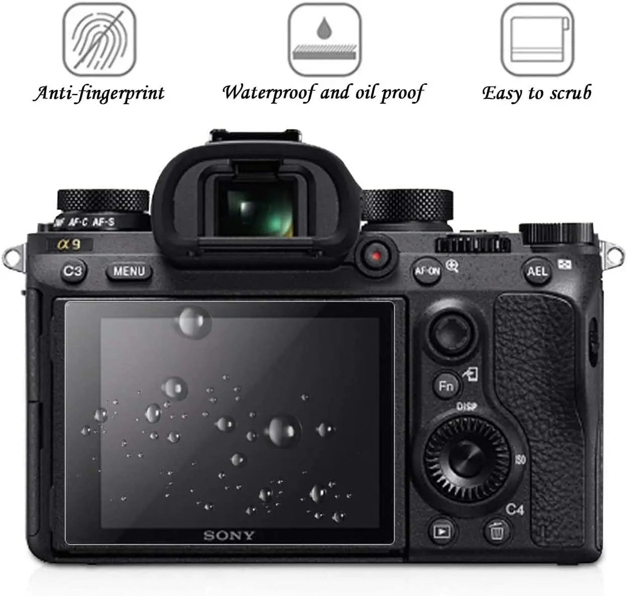 Tempered Glass Screen Protector for Sony A6400, A6300, A6000, A5000, NEX-7/6/5, A9, A77, A7 Series & ZV1 RX100 Cameras