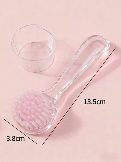Acrylic Nail Dust Brush Set - Round Head Powder Cleaning Brush With Cap Professional Manicure Pedicure Tool Holder