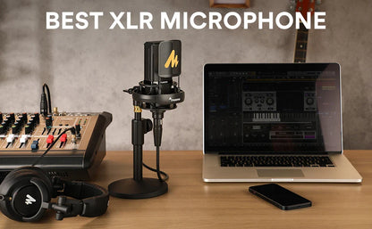 Maono PM500T XLR Condenser Microphone – 34mm Large Diaphragm Cardioid Studio Mic for Recording, Podcasting & Streaming