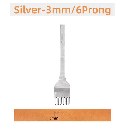 WUTA Leather Chisel Tool – Diamond Pricking Iron with 3/4/5/6mm Hole Punch for Stitching & Leathercraft