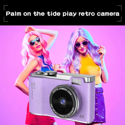 4K Digital Camera – 64MP Photography & Video Camcorder for Kids, Adults & Beginners | Rechargeable with 2.4 Inch Screen