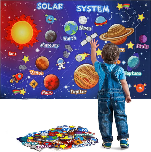 Montessori Felt Board Story Set – Outer Space Learning Activities, Preschool Educational Toy & Party Decoration
