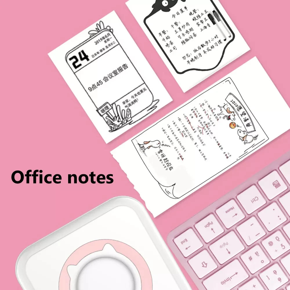 Portable HD Mini Thermal Printer - Universal 57mm Self-Adhesive Paper Label Sticker | Phone Picture & Photo Printing 2024