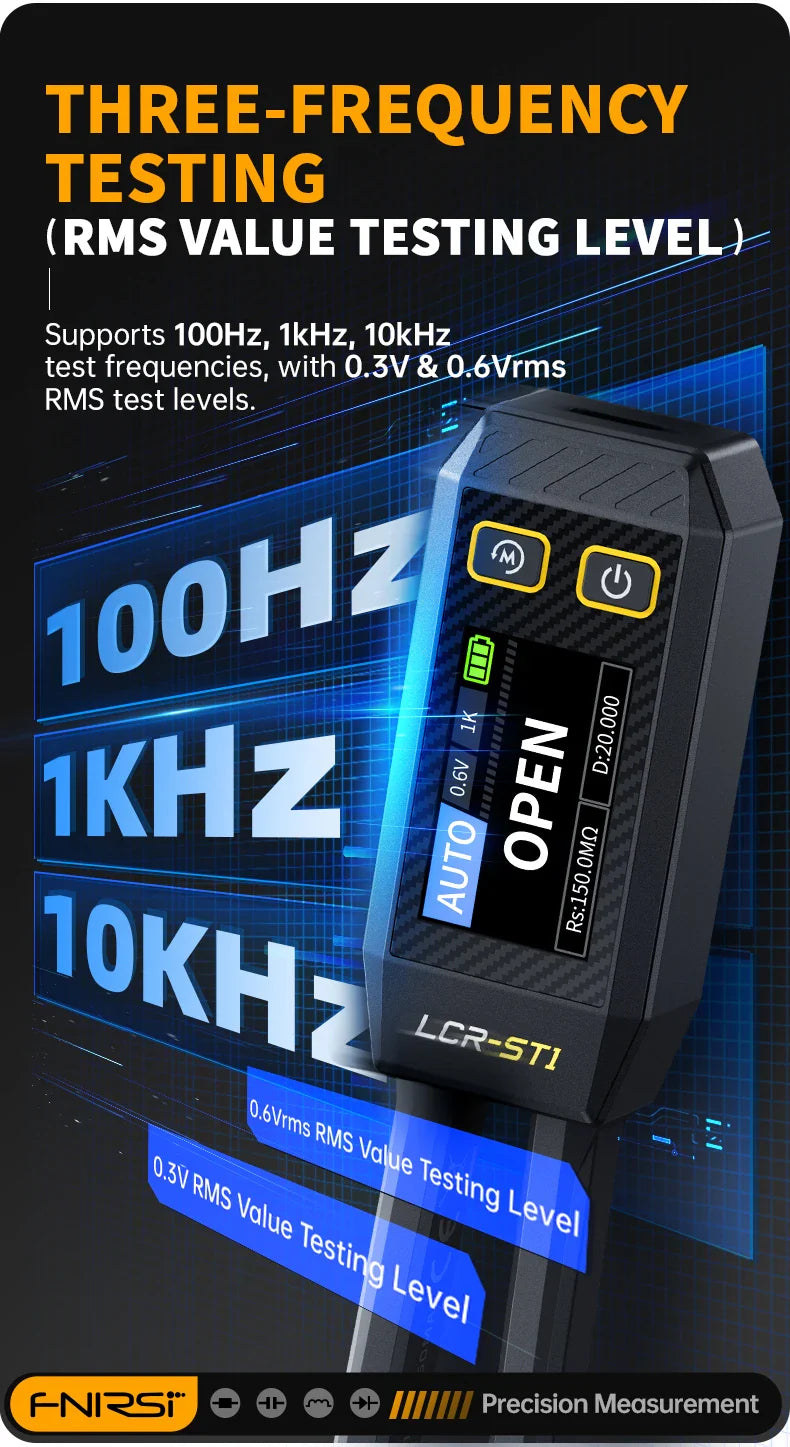 FNIRSI LCR-ST1 Mini Smart Tweezer – LCR, ESR, Resistance & Capacitance Tester for SMD Components
