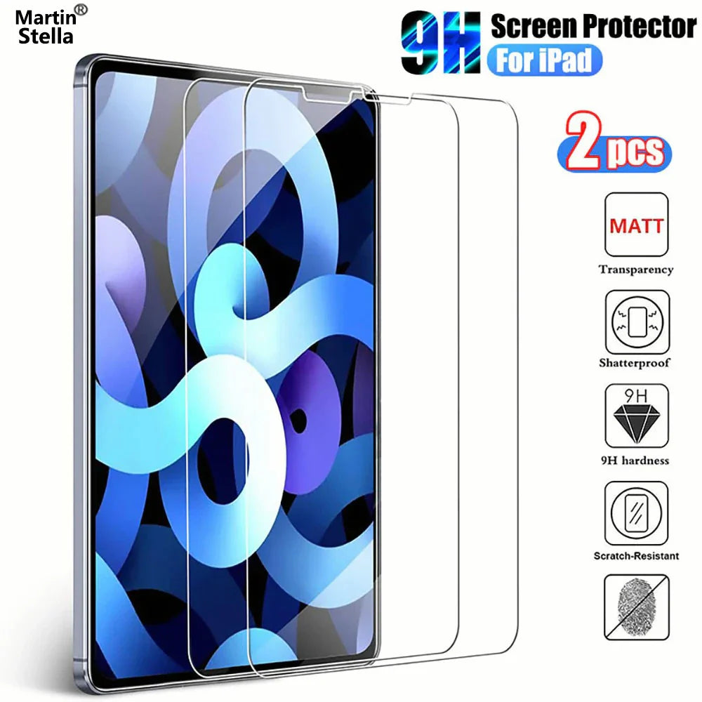 2PCS Tempered Glass Screen Protector for iPad Pro 11/12.9, Air 4/3/2, Mini 6/5/4/3 (2021/2024 Models)