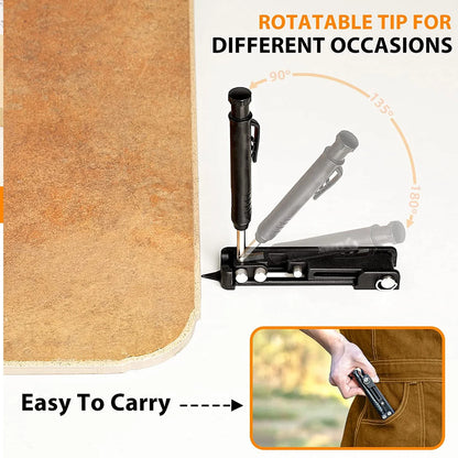 Multi-Function Scribing Tool: Construction Pencil DIY Woodworking Compass - Contour Gauge Scriber Line Maker & Measuring Tool