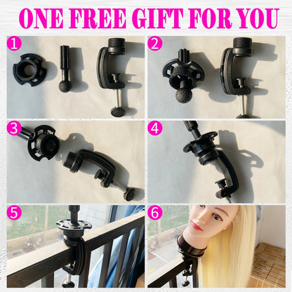Mannequin Head with Long Synthetic Hair – Hairdresser Training Doll for Braiding & Styling Practice