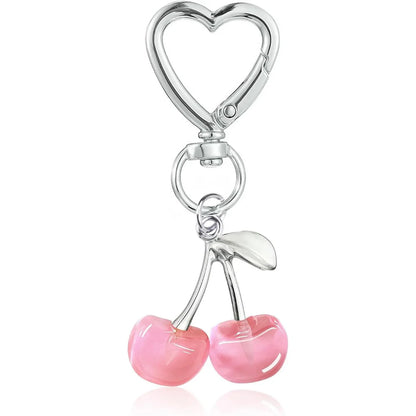 Cute Kawaii Cherry Keychain – Bag & Purse Charm for Women, Car Key Decor & Gift Accessory