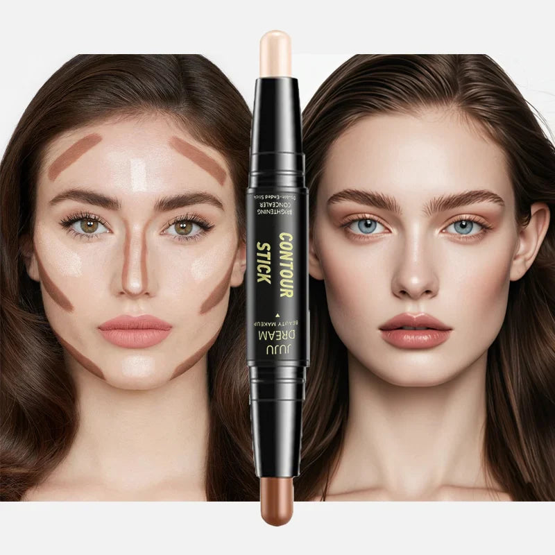 Dual-Ended Contour & Concealer Stick – Long-Lasting Foundation for Dark Circles & Facial Contouring
