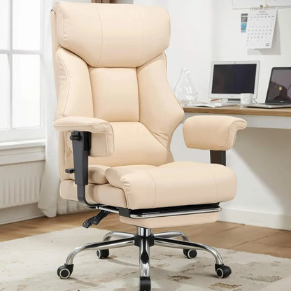 COMHOMA Big & Tall Office Chair – 400lbs High Back Leather Executive Chair with Ergonomic Lumbar Support & Pocket Spring Cushion