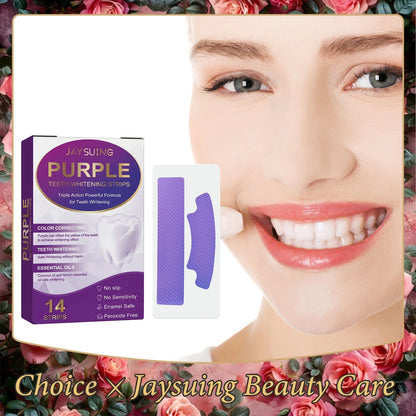 14PCS Teeth Whitening Strips – Purple Dental Bleaching Gel Strips for Oral Hygiene & Tooth Brightening